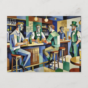 Modern kubistisk irländsk pub vykort