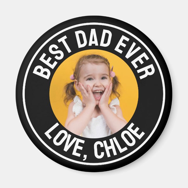 Modern Kul Bästa Pappa Någonsin Foto Magnet (Framsidan)