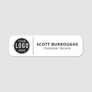 Modern kundtjänst med eget logotyp namnbricka