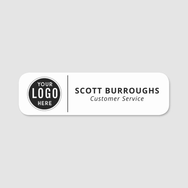Modern kundtjänst med eget logotyp namnbricka (Framsida)
