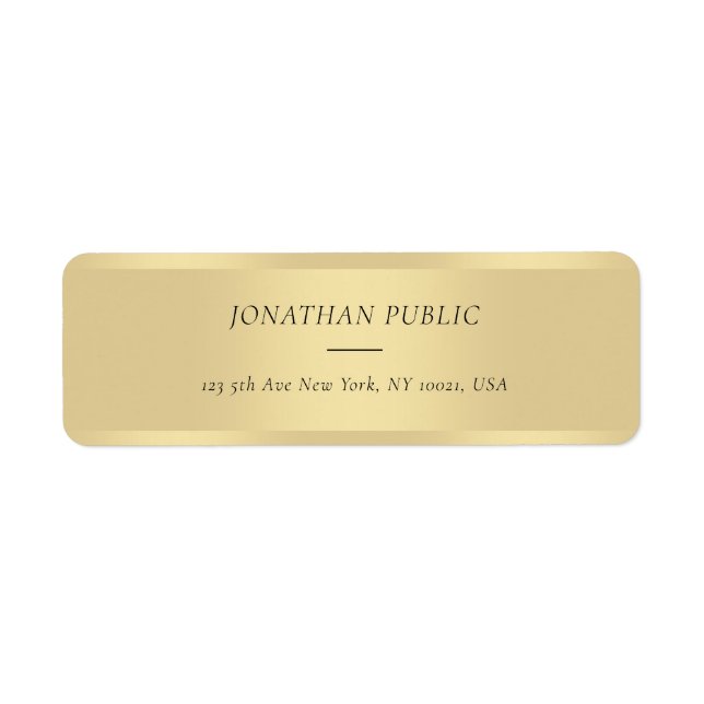 Modern kursiv text, teckensnitt för enkel mall Gul Returadress Etikett (Framsidan)