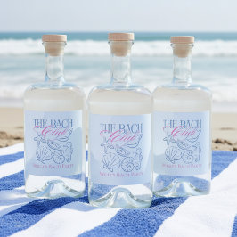 Modern kustnära kustnära Theme Bachelorette Party Spritflaskor Etikett