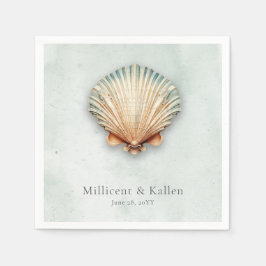 Modern Kustvintall Aqua Bröllop Pappersservett