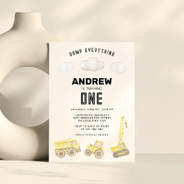 Modern kute Construction - första födelsedag Inbjudningar