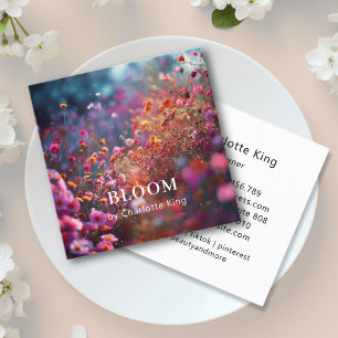 Modern kvadrat - konstnärligt bloom fyrkantigt visitkort