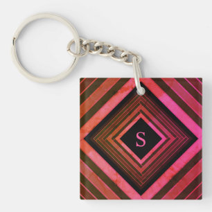 Modern kvadrater - Rustic Rosa Geometric Monogram