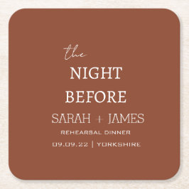 Modern Kvällen Före Repetitionsmiddagen Underlägg Papper Kvadrat