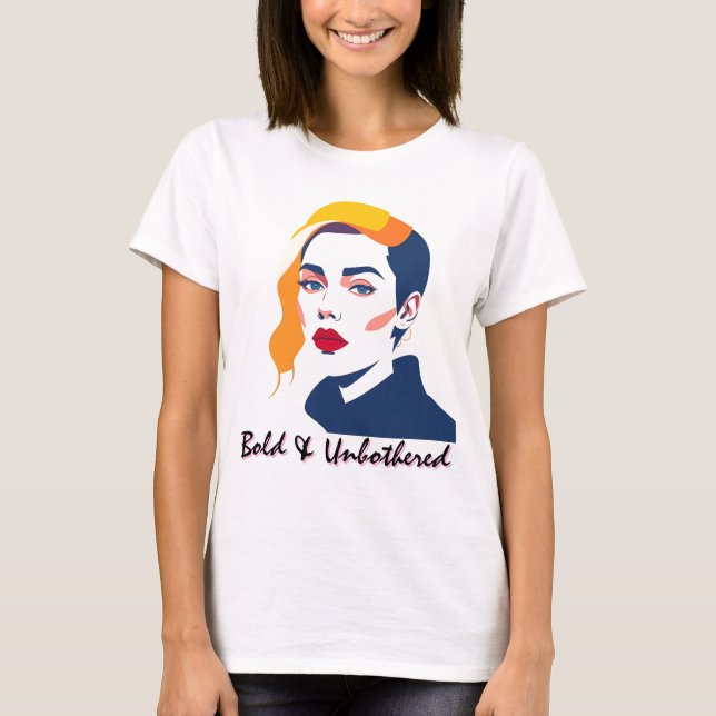Modern kvinna i Porträtt T Shirt (Framsida)