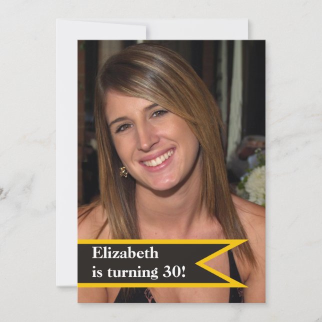 Modern kvinnas 40-åriga enkla foto inbjudningar (Framsida)