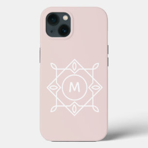 Modern kvinnlig monogram Ram Pastel Rosa