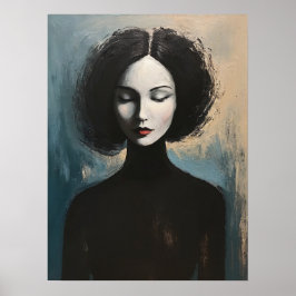 Modern Kvinnoporträtt Väggdekor Poster