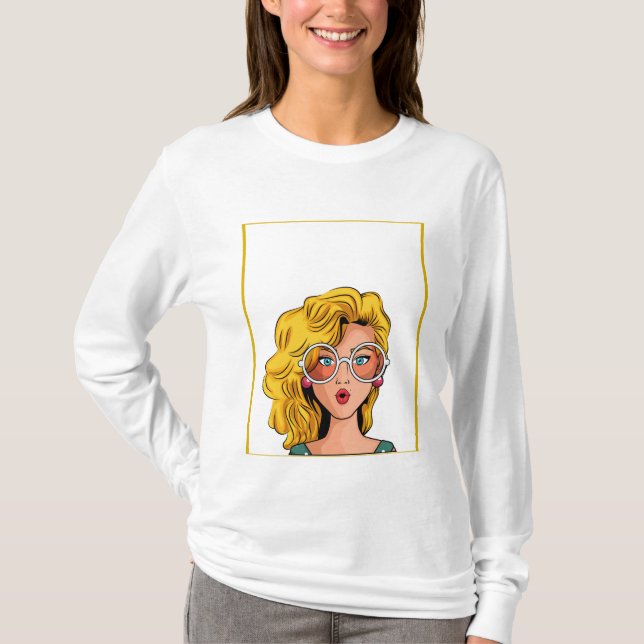Modern kvinnor vit t shirt (Framsida)