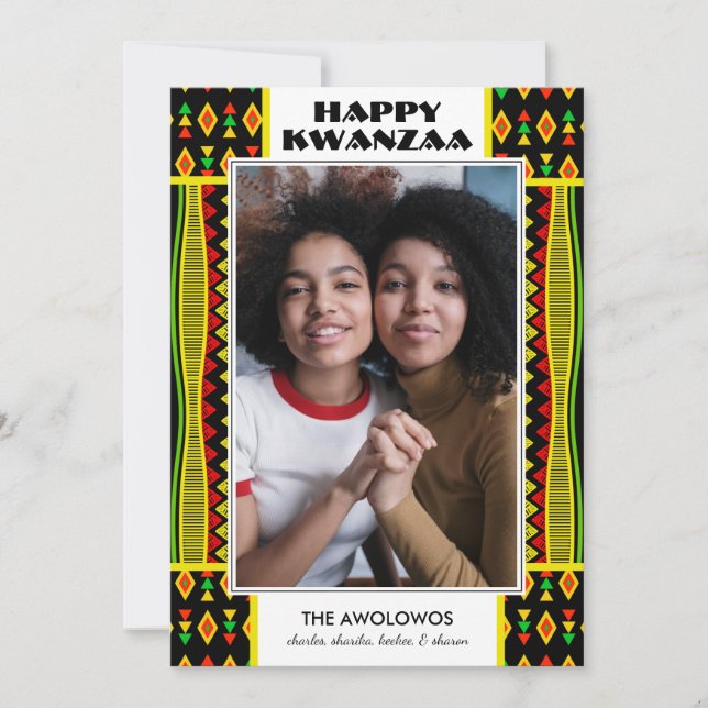 Modern Kwanzaa Foto Julkort (Framsida)