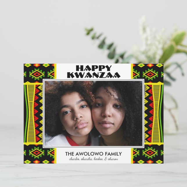 Modern Kwanzaa-fotografi Julkort (Stående Fram)