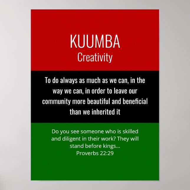Modern Kwanzaa KUMBA Poster (Framsidan)