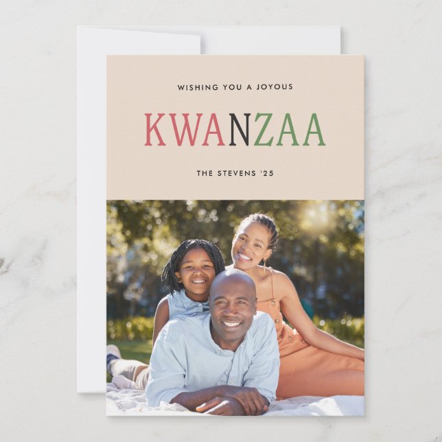 Modern Kwanzaa-typografi 1-foto Julkort (Framsida)
