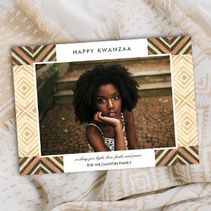 Modern Kwanzaa vattenfärgplattor Beige Foto Julkort