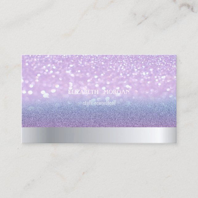 Modern Kyhl Professionell Glitter Bokeh Ombre Visitkort (Framsida)