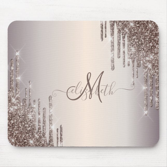 Modern Kylig Glitterdrop Monogram Musmatta (Framsidan)