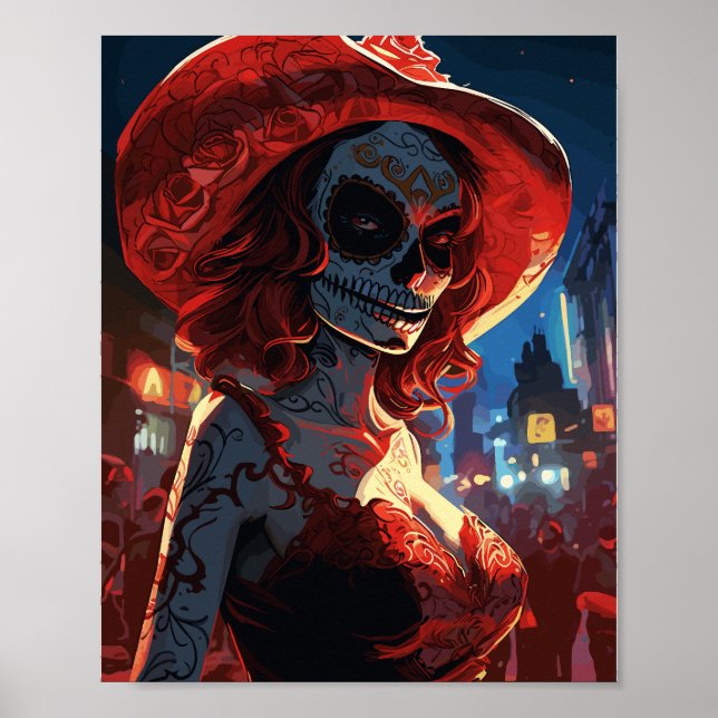 Modern La Calavera Catrina Poster (Framsidan)