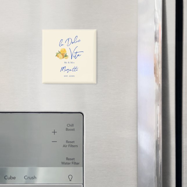 Modern La Dolce Vita Nygift Namn Magnet (In Situ (Fridge))