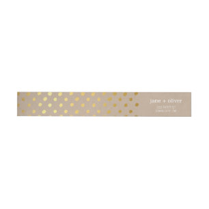 MODERN LABEL: Söta konetti-prickar guld eco Krakra Etikettband