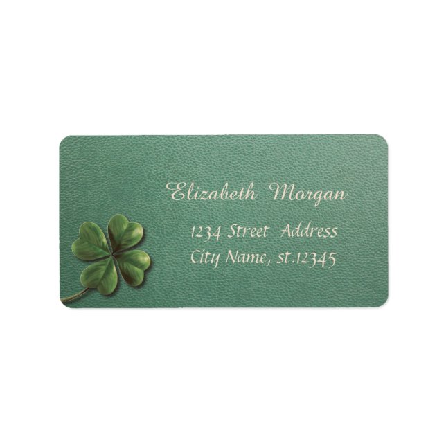 Modern läderlook, Shamrock Adressetikett (Framsidan)