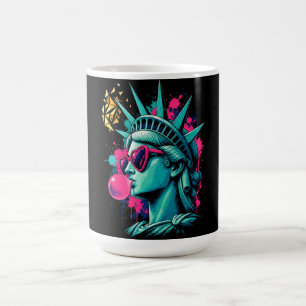 Modern Lady Liberty Pop Art - Hjärtformade Solglas Kaffemugg