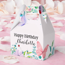 Modern Ladybug Butterfly, färgad blomma Birthday Presentaskar