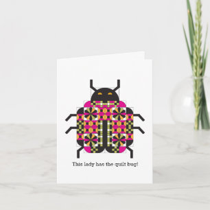 Modern Ladybug Quilt Mönster Note Card Kort
