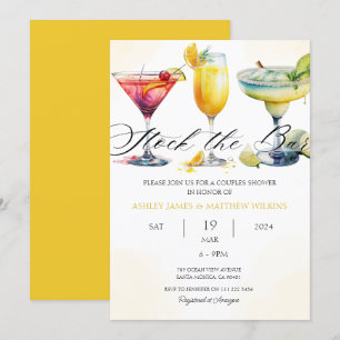 Modern Lager Bar Cocktails Par Blandade Duschpar Inbjudningar