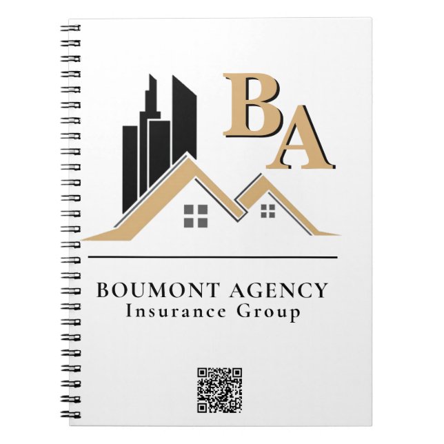 Modern Lägg Till Din Egen Logotyp Professionell Sv Anteckningsbok (Framsidan)