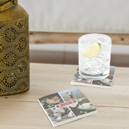 Modern lägg till din fotokollage stenunderlägg