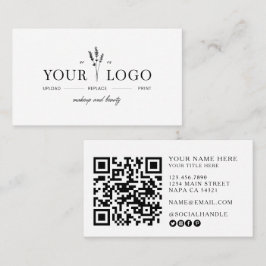 Modern Lägg Till Din Logotyp Skönhet Sminkartist Q Visitkort