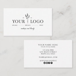 Modern Lägg till din logotyp Skönhet Sminkartist  Visitkort