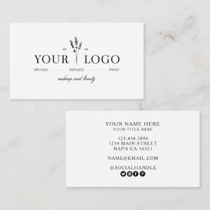 Modern Lägg till din logotyp Skönhet Sminkartist Visitkort