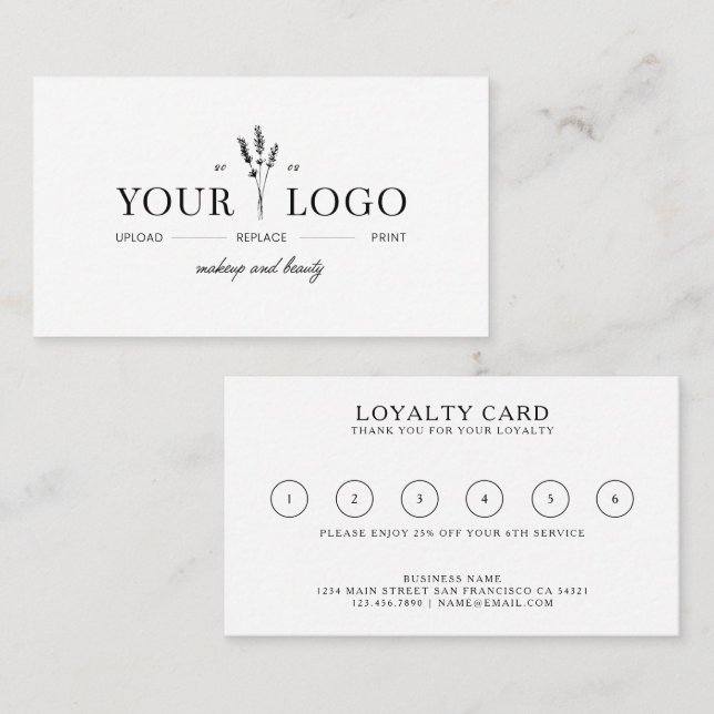 Modern Lägg till din logotyp Skönhetspresentkort  Visitkort (Fram/baksida)