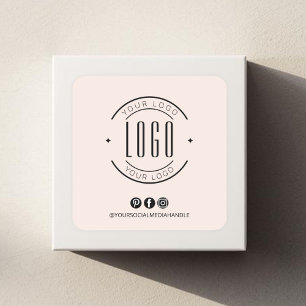 Modern lägg till din logotyp småföretag sociala me fyrkantigt klistermärke