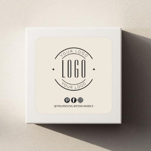 Modern lägg till din logotyp småföretag sociala me fyrkantigt klistermärke