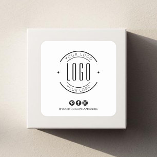 Modern lägg till din logotyp småföretag sociala me fyrkantigt klistermärke