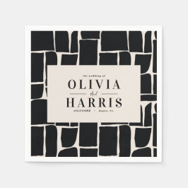 Modern lägsta grafik, svart och vit partiförmån pappersservett