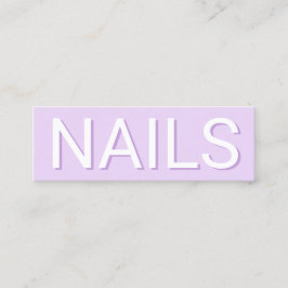 Modern lägsta lila-typografi-nagel mini visitkort