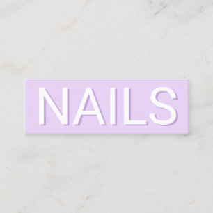 Modern lägsta lila-typografi-nagel mini visitkort