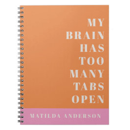 Modern lägsta orange- och rosa-typografi anteckningsbok