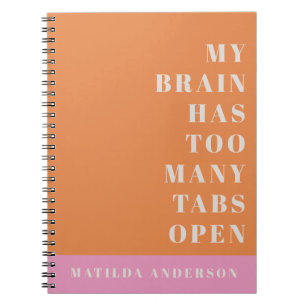 Modern lägsta orange- och rosa-typografi anteckningsbok
