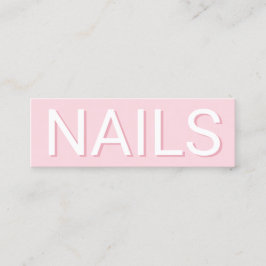 Modern lägsta rosa-typografi-nagel mini visitkort