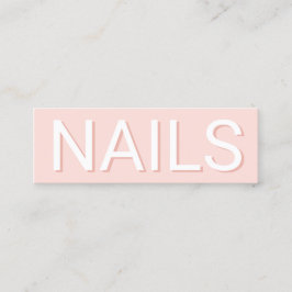 Modern lägsta rosa-typografi nagel mini visitkort