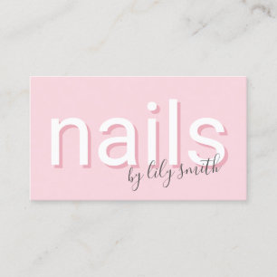 Modern lägsta rosa-typografi-nagel visitkort