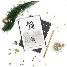 Modern lägsta svartvit jultypografi julkort