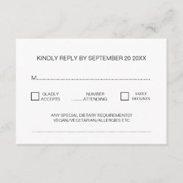 Modern lägsta traditionella Bröllop OSA Tilläggskort